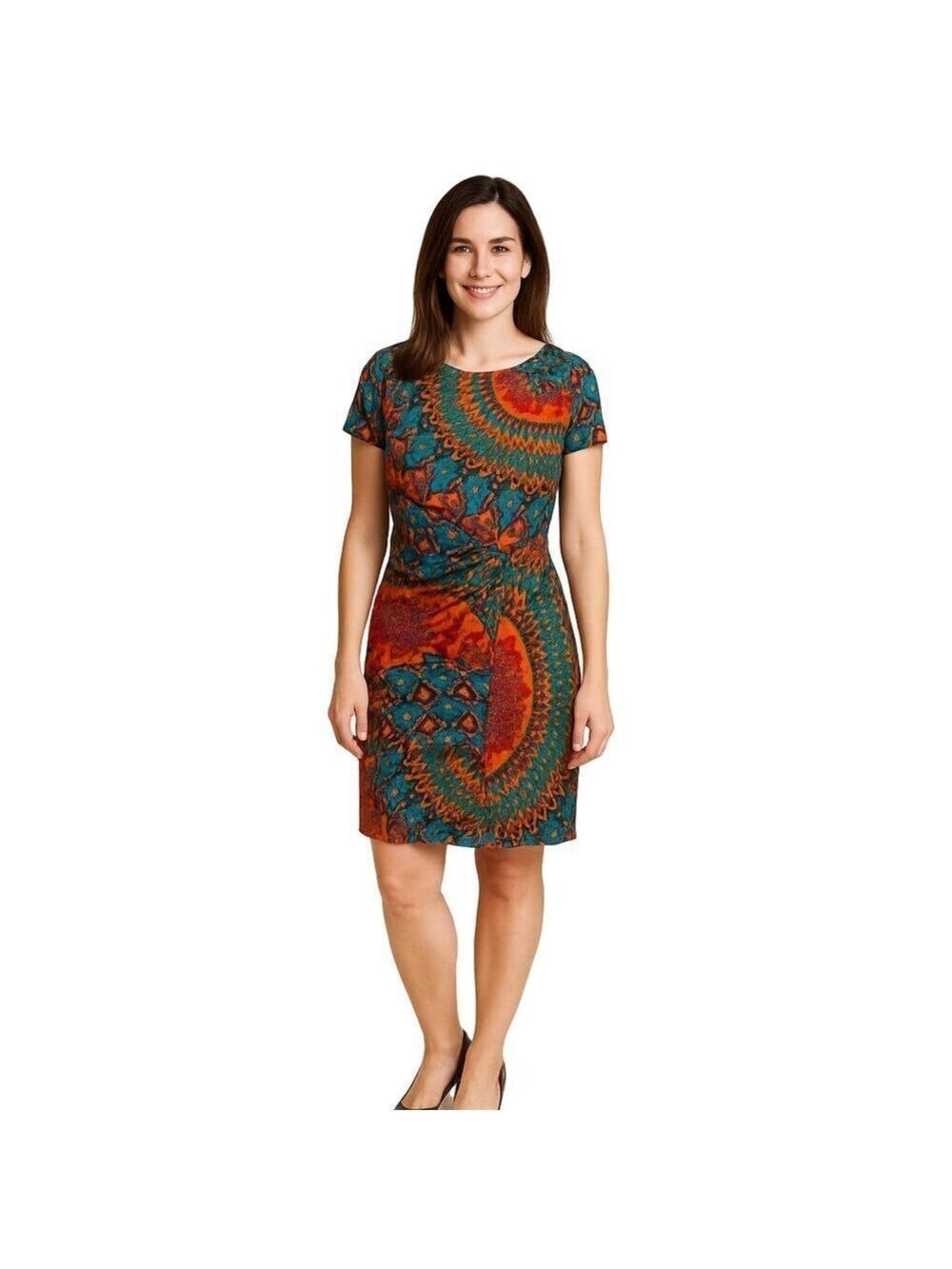 Ellen Tracy Multi Color Sheath Dress Sz 8P